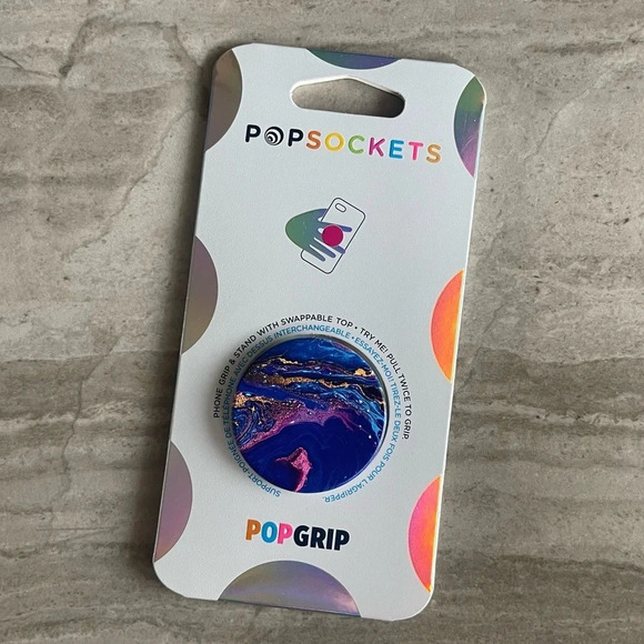 NEW PopSocket PopGrip Expanding Stand Phone Grip Purple Galaxy Galagtic Magma - Picture 1 of 7